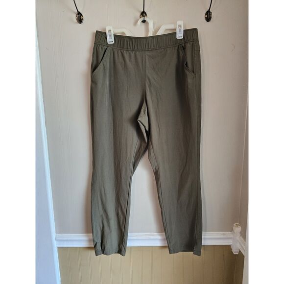 Eddie Bauer Women's Departure Ankle Pants Green Lightweight Pockets Size Large - Picture 1 of 6